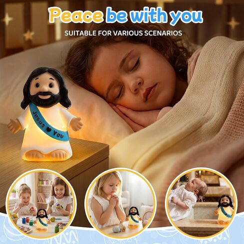 Jesus Resin Figurine,Christian Easter Decor,Jesus Night Light Statue,Figure for Home Office Table Decor Religious Gift in Saudi Arabia