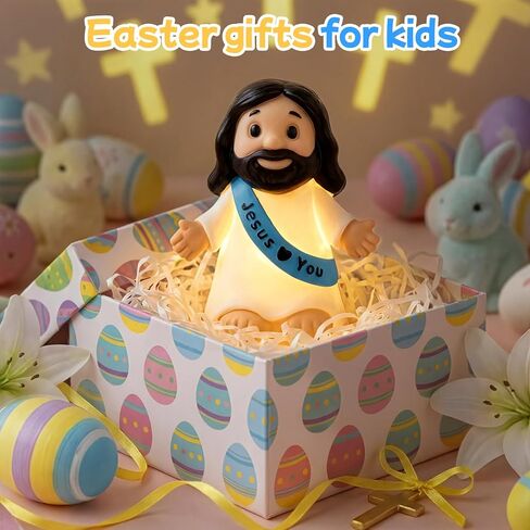 Jesus Resin Figurine,Christian Easter Decor,Jesus Night Light Statue,Figure for Home Office Table Decor Religious Gift in Saudi Arabia
