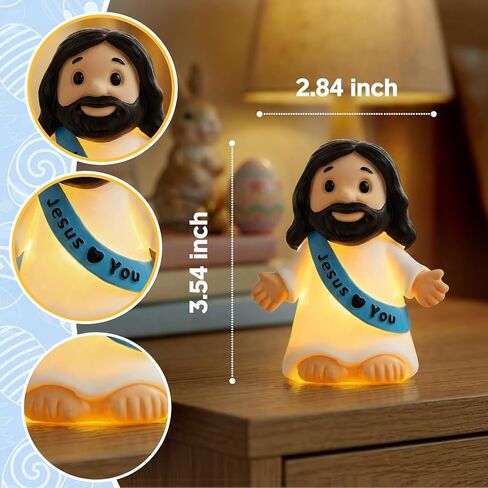 Jesus Resin Figurine,Christian Easter Decor,Jesus Night Light Statue,Figure for Home Office Table Decor Religious Gift in Saudi Arabia