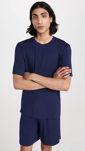 Eberjey Men's Henry Modal Short PJ Set, True Navy, M in Saudi Arabia