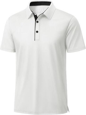 MAGCOMSEN Mens Polo Shirts Short Sleeve Dry Fit Moisture Wicking Golf Polos Casual Athletic 3 Buttons Collared Shirt Men in Saudi Arabia