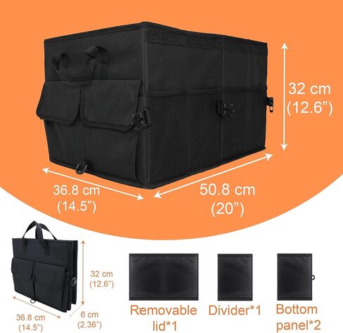 منظم صندوق السيارة HYPERAX - تخزين قابل للطي ومتعدد الأقسام لسيارات الدفع الرباعي والسيارات وإكسسوارات المركبات in Kuwait