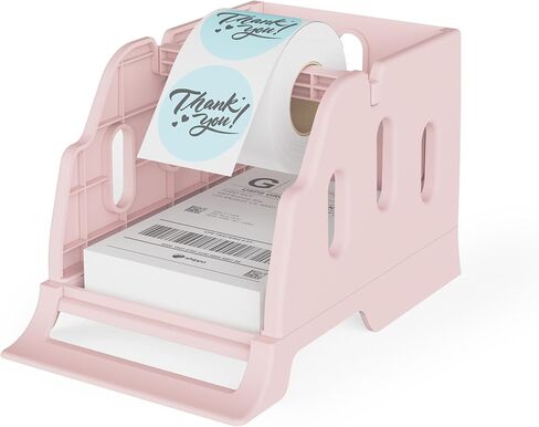 Rongta Label Holder for Rolls and Fan-Fold Labels, Thermal Sticker Roll Holder for Desktop Thermal Printer, Label Dispenser, Supplies for Office, Home (Pink) in Kuwait