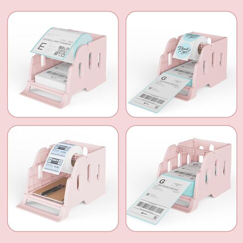 Rongta Label Holder for Rolls and Fan-Fold Labels, Thermal Sticker Roll Holder for Desktop Thermal Printer, Label Dispenser, Supplies for Office, Home (Pink) in Kuwait