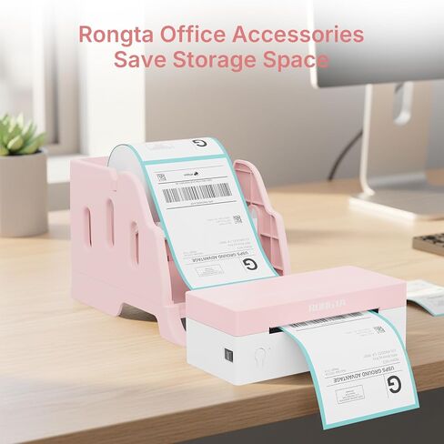 Rongta Label Holder for Rolls and Fan-Fold Labels, Thermal Sticker Roll Holder for Desktop Thermal Printer, Label Dispenser, Supplies for Office, Home (Pink) in Kuwait