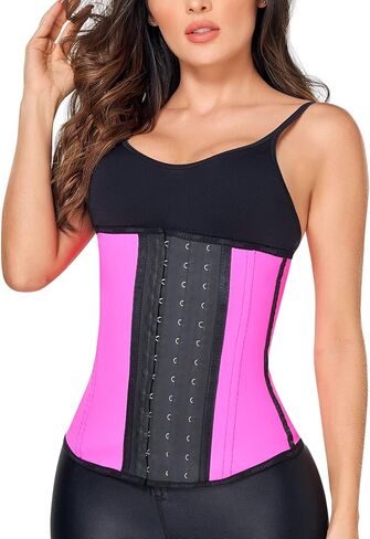 Ann Chery Corset Waist Trainer for Women - Colombian Waist Cincher - 3 Hook Latex Body Shaper Pink in Saudi Arabia