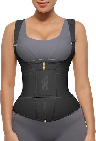 FeelinGirl Plus Size Waist Trainer for Women Tummy Control Waist Cincher Vest for Women Back Support Postpartum Gym Black 4XL in Saudi Arabia