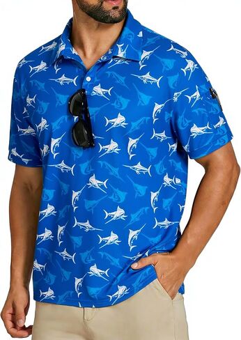 Cozople Mens Polo Shirts Short Sleeve Moisture Wicking Performance Tactical Shirt Athletic Pique Golf Collared T-Shirt in Saudi Arabia