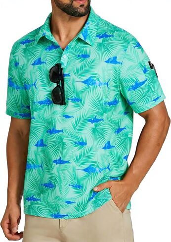 Cozople Mens Polo Shirts Short Sleeve Moisture Wicking Performance Tactical Shirt Athletic Pique Golf Collared T-Shirt in Saudi Arabia