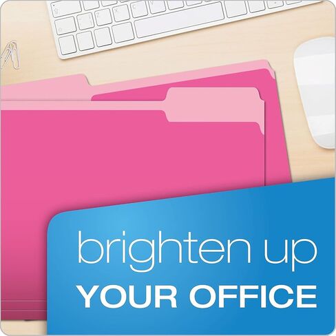 Pendaflex 15213PIN Colored File Folders, 1/3 Cut, Letter Size, Pink, 100/Box in Saudi Arabia