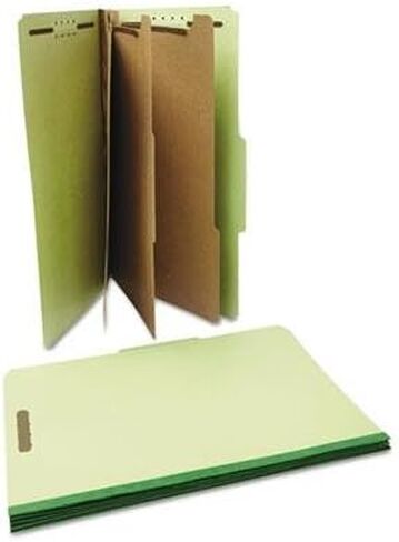 Universal UNV10296 3-Divider 8-Section Legal Size Pressboard Classification Folders - Green (10/Box) in Saudi Arabia