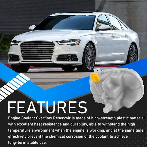 4G0121403G Engine Coolant Overflow Reservoir Tank With Cap & Sensor Compatible With 2012-2018 Audi S6 S7 A6 A6 RS7 Quattro A7 Quattro Automotive Coolant Reservoir Replaces V10-8562 in Saudi Arabia