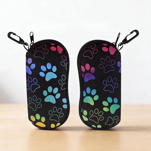 Glasses Case Sunglasses Soft Case Glasses Storage Pouch with Zipper and Belt Clip for Men Women 1Pack in Saudi Arabia