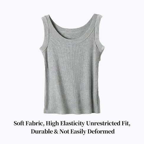 Women's Ribbed Sleeveless One Size Top Racerback Tank for Summer, Slim Fit Stretch Basic Essential for Casual Outfits Grey in Saudi Arabia