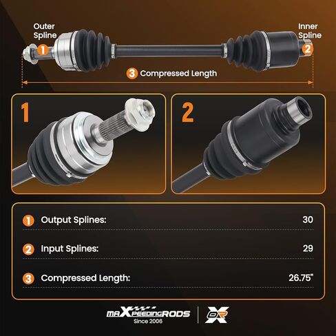 مجموعة عمود المحور الأمامي من maxpeedingrods لسيارة Honda Odyssey 2005-2010، Ridgeline 2006-2014، V6 3.5L، جانب الركاب الأيمن، استبدال #664225 in Kuwait
