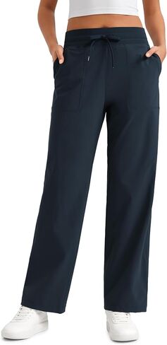 CRZ YOGA Straight Leg Casual Pants for Women 30" High Waisted Stretch Work Workout Travel Trousers with Pockets in Saudi Arabia