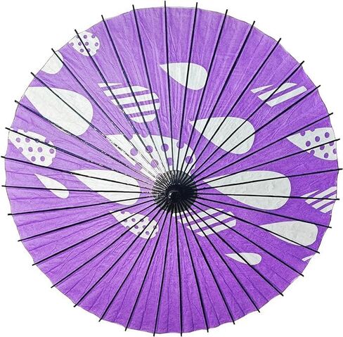 مظلة قابلة للطي على الطراز الياباني مع مقبض للرقص أو التصوير الفوتوغرافي قطرات الماء الأرجوانية in Kuwait