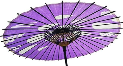 مظلة قابلة للطي على الطراز الياباني مع مقبض للرقص أو التصوير الفوتوغرافي قطرات الماء الأرجوانية in Kuwait