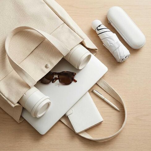 Pocket Mini Umbrella (White) - 6.9" Compact Folding Travel Essential, UPF High-rated UV Protection, Lightweight 2-in-1 Sun & Rain Manual Umbrella with Case, for Women, Men & Kids in Saudi Arabia