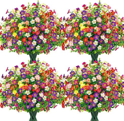 Der Rose 24 Bundles Fake Flowers Artificial Flowers Bulk Daisy for Outdoor Spring Garden Porch Farmhouse Decor in Saudi Arabia
