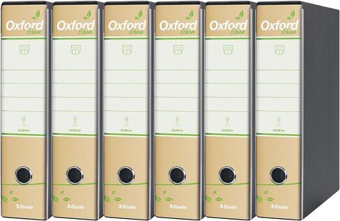 جهاز تسجيل Esselte Oxford Green 397850501 مع آلية رقم 1 بتنسيق البروتوكول مع عمود فقري 8 سم، ورق معاد تدويره بنسبة 100%، 6 قطع in Kuwait