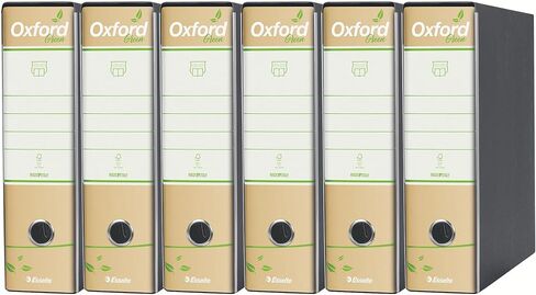 جهاز تسجيل Esselte Oxford Green 397830501 مع آلية رقم 1 في الشكل التجاري بعمود الفقري 8 سم، ورق معاد تدويره بنسبة 100%، 6 قطع in Kuwait