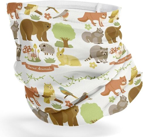 Neck Gaiter (Woodland Animals Design Pattern) Cooling Breathable Face Mask UV Protection Scarf Hiking Bandana for Men, Women, kids in Saudi Arabia