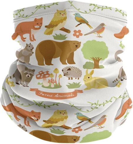 Neck Gaiter (Woodland Animals Design Pattern) Cooling Breathable Face Mask UV Protection Scarf Hiking Bandana for Men, Women, kids in Saudi Arabia