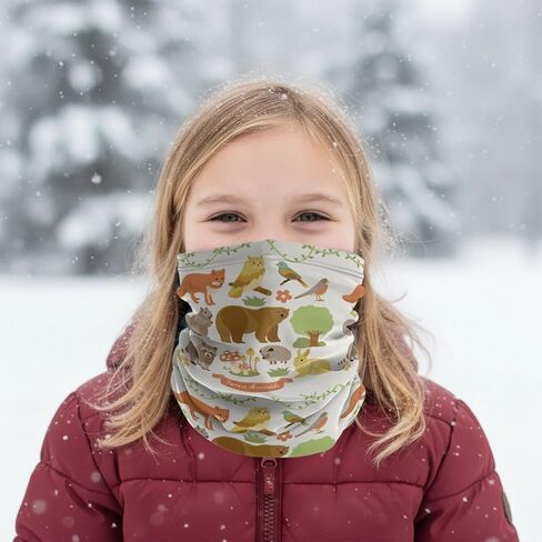 Neck Gaiter (Woodland Animals Design Pattern) Cooling Breathable Face Mask UV Protection Scarf Hiking Bandana for Men, Women, kids in Saudi Arabia