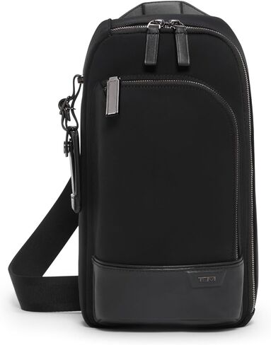 TUMI - Harrison Gregory Sling - حقيبة كروس خفيفة الوزن للرجال مع مقصورات متعددة - حقيبة سفر أو تنقلات - أسود منتصف الليل in Kuwait