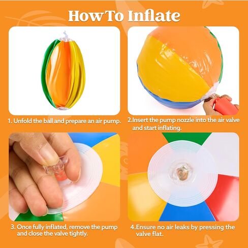 JOYIN 12 Packs 16" Inflatable Beach Balls, Large Rainbow Beach Balls Bulk for Pool Parties, Kids and Adults Summer Pool Party Toys, Beach Toys, Party Favors(16'') in Saudi Arabia