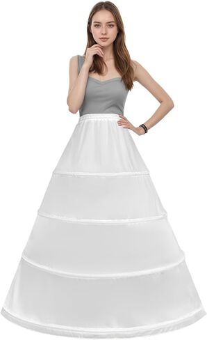 المرأة 4 هوب تنورة كرينلاين ثوب نسائي ألف خط تنورة تحتية لتحت فستان الزفاف الزفاف Quinceanera الكرة زلة in Kuwait