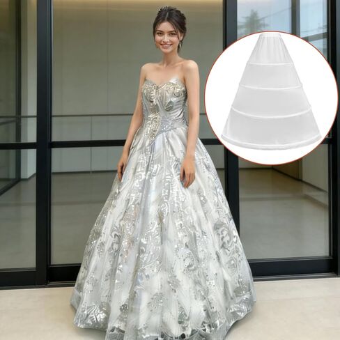 المرأة 4 هوب تنورة كرينلاين ثوب نسائي ألف خط تنورة تحتية لتحت فستان الزفاف الزفاف Quinceanera الكرة زلة in Kuwait
