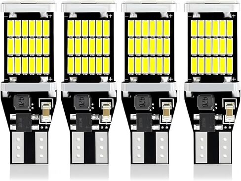 4 PCS T15 LED Reverse Lights, 4014 45SMD Reverse LED Light Bulb, 6500K Brightness Brake Light Turn Signal Bulbs, Universal T15 Lights for Cars, Trucks, SUVs (White) in Saudi Arabia
