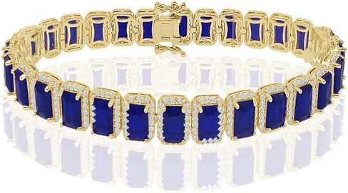 25+ Grams VVS1/D 6.65 Ctw. 14k Solid Yellow Gold Bonded Radiant Cut Solitaire Lab Simulated Diamond Tennis Link Bracelet 8mm Unisex Limited Edition in Kuwait