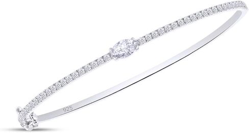 1 1/3 To 1 2/3 CT Marquise & Round Cut Lab Created Moissanite Diamond Tennis Bangl Bracelet For Women In 14K Gold Over Sterling Silver Size-6 to 9 Inch,(VVS1 Clarity,1.30 To 1.65 CT) in Saudi Arabia