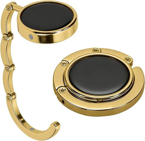 1PCS Metal Purse Hanger Portable Folding Table Bag Hook Lightweight Anti-Slip Handbag Hanger for Daily Outdoor Use(Black) in Saudi Arabia
