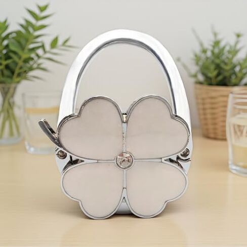 Foldable Purse Hanger with Four-Leaf Clover Design, Portable Handbag Hook for Tables and Counters in Saudi Arabia