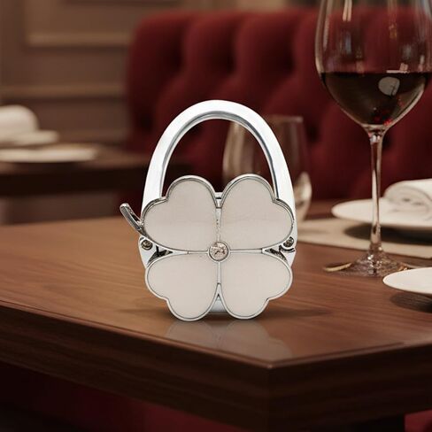 Foldable Purse Hanger with Four-Leaf Clover Design, Portable Handbag Hook for Tables and Counters in Saudi Arabia