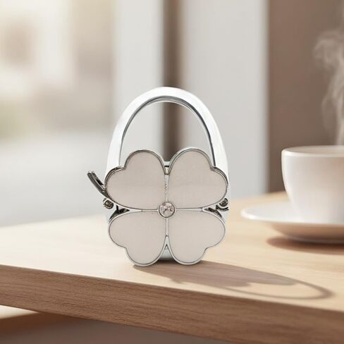 Foldable Purse Hanger with Four-Leaf Clover Design, Portable Handbag Hook for Tables and Counters in Saudi Arabia