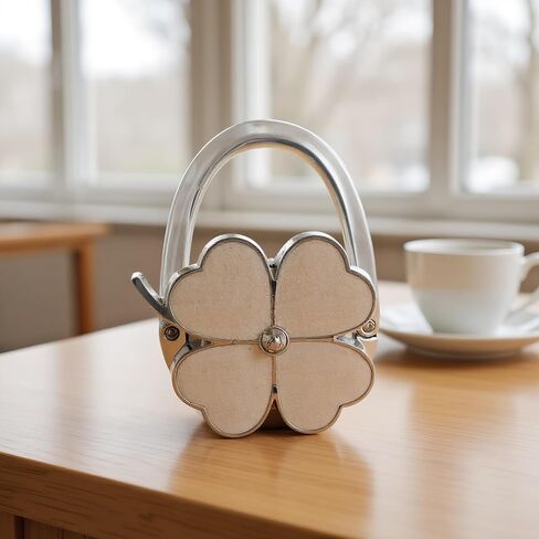 Foldable Purse Hanger with Four-Leaf Clover Design, Portable Handbag Hook for Tables and Counters in Saudi Arabia
