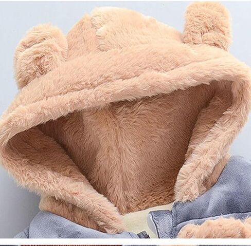 Fall Winter Baby Boys Cartoon Bear Hooded Vest+Tops+Pants Toddler Infant Casual 3pcs Clothing Suit in Saudi Arabia