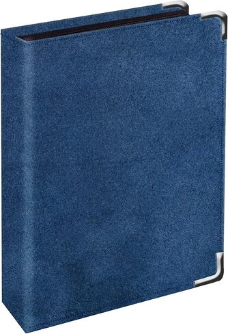 Leather Portfolio 3 Ring Binder with Zipper – Performore Professional Padfolio with Metal Corners, 1.25 Inch Rings, Faux Leather Organizer for Documents, Business, Legal Pads, Letter Size, Blue in Saudi Arabia