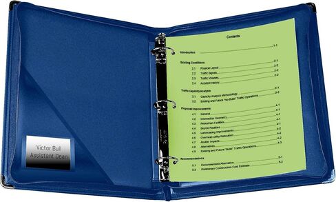 Leather Portfolio 3 Ring Binder with Zipper – Performore Professional Padfolio with Metal Corners, 1.25 Inch Rings, Faux Leather Organizer for Documents, Business, Legal Pads, Letter Size, Blue in Saudi Arabia