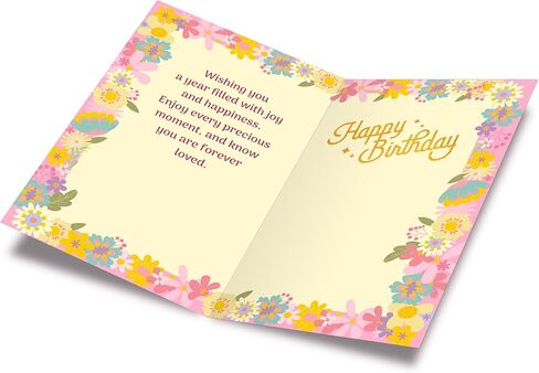 بطاقة عيد ميلاد ابنة Prime Greetings، مصنوعة في أمريكا، صديقة للبيئة، مخزون بطاقات سميك مع ظرف ممتاز 5 بوصة × 7.75 بوصة، معبأة في بريد واقٍ in Kuwait