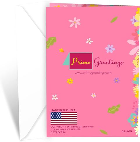 بطاقة عيد ميلاد ابنة Prime Greetings، مصنوعة في أمريكا، صديقة للبيئة، مخزون بطاقات سميك مع ظرف ممتاز 5 بوصة × 7.75 بوصة، معبأة في بريد واقٍ in Kuwait