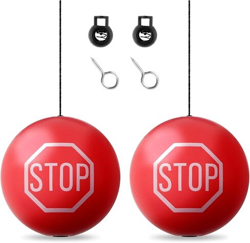 2PCS الكرات التنس وقوف السيارات المعونة مع حبل قابل للتعديل 13ft، معلقة كرة التنس المرآب وقوف السيارات المعونة للحماية من الاصطدام، وقوف السيارات المرائب العالمية مساعدة مع علامة التوقف in Kuwait