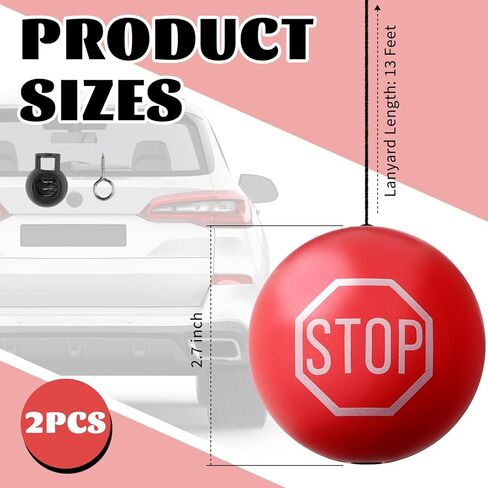 2PCS الكرات التنس وقوف السيارات المعونة مع حبل قابل للتعديل 13ft، معلقة كرة التنس المرآب وقوف السيارات المعونة للحماية من الاصطدام، وقوف السيارات المرائب العالمية مساعدة مع علامة التوقف in Kuwait