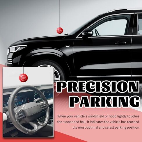 2PCS الكرات التنس وقوف السيارات المعونة مع حبل قابل للتعديل 13ft، معلقة كرة التنس المرآب وقوف السيارات المعونة للحماية من الاصطدام، وقوف السيارات المرائب العالمية مساعدة مع علامة التوقف in Kuwait