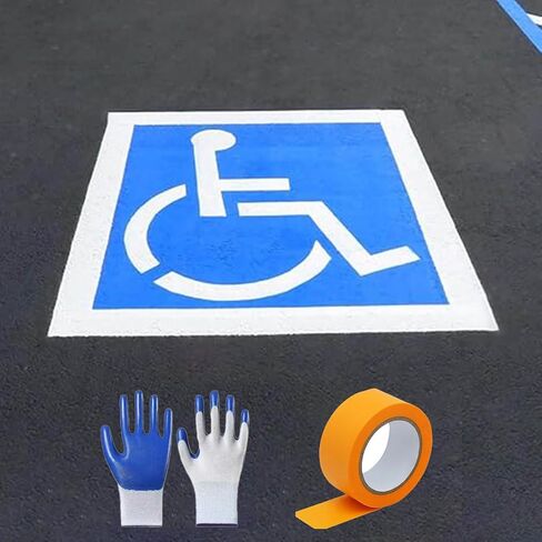 Handicap Parking Stencil - Handicap Silicone Parking Lot Stencils，Reusable， (36"x36") in Kuwait